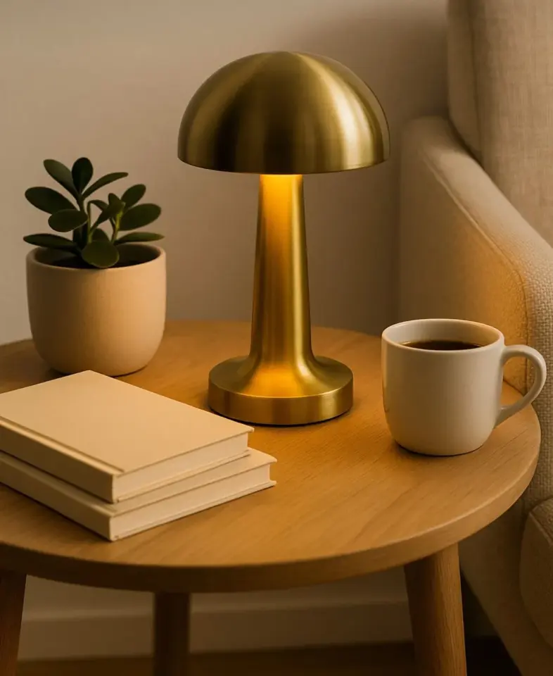 Dokunmatik Mantar Masa Lambası PEMBE RENK